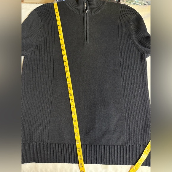 CALVIN KLEIN Men's Black mock neck 1/4 zip pullover sweater size L - Picture 14 of 14